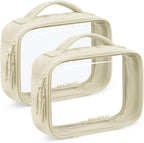 BAGSMART 2 Pack Clear Toiletry Bag, Puffy Edges TSA-Approved Travel Toiletry Bag by BAGSMART