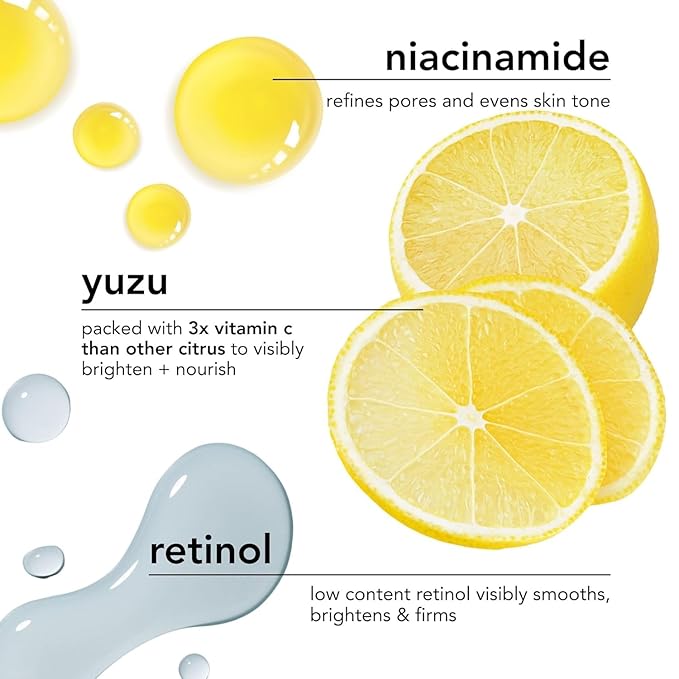 Saturday Skin Yuzu Vitamin C Sleep Mask Regenerist Retinol Ultra Rich Face Moisturizer Cream Smooth Skin and Reduce Wrinkles Ideal for All Skin Types 50ml(Tube)