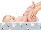 Stretchy Changing Pad Covers for Boys Girls, 2 Pack Jersey Knit, Elephant & - Image 5