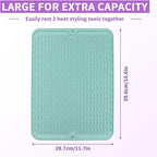 Oversize Silicone Heat Resistant Mat, Heat Mat with for Curling Iron, Travel Cover Cushion for Curling Irons, Hair Bands and Styling Tools(15.7" X 11.8") (Pink)
