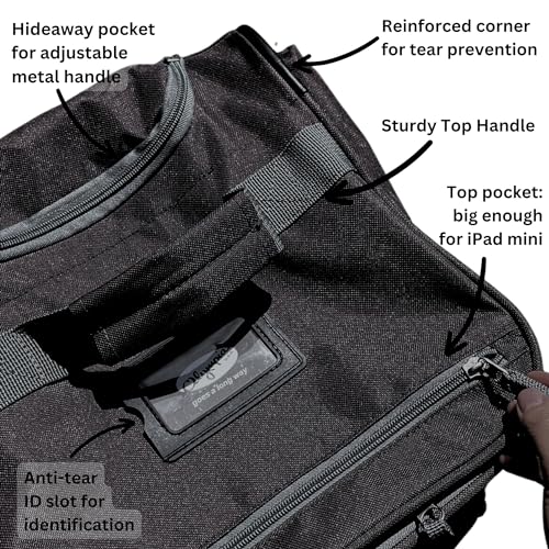 22 inch Carry On 8 Pockets Wheeled Rolling Duffel Bag Water Resistant Luggage Lightweight Travel Suitcase with Retractable Handle (22 inch / Black)
