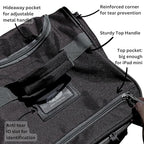 22 inch Carry On 8 Pockets Wheeled Rolling Duffel Bag Water Resistant Luggage Lightweight Travel Suitcase with Retractable Handle (22 inch / Black)