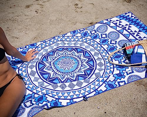 Quick Dry Microfiber Beach Towel (Blue Angel / Extra Large 78x35")