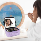 Travel Makeup Bag with LED Mirror Travel Makeup Organizer with 3 Lighted - Image 9