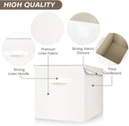 Large 22 Quart Linen Fabric Foldable Storage Bin Cube Organizer Basket - Image 3