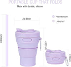 Silicone Collapsible Travel Mug Purple 15oz / 450ml - Image 2