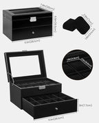 Uten 20-Slot Watch Box, 2-Layers PU Leather Watch Case - Image 3