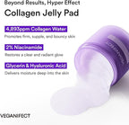 Collagen Peptide Jelly Toner Pads | Dual-Function Skincare for Wrinkle Care | Pore Tightening, Elasticity Boost, and Glow Radiance, Korean Skincare | 6.76 fl.oz.(200ml)*70Pads