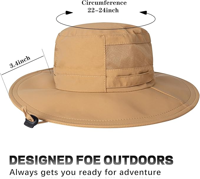 Sun Hat for Men/Women, UPF 50+ Fishing Hat, Waterproof Wide Brim Bucket Hat - Image 4
