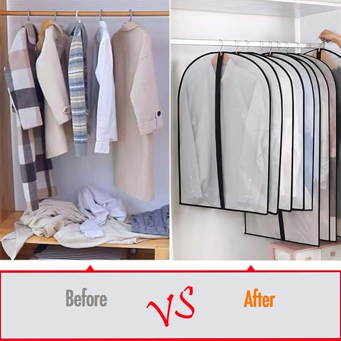 Hanging Garment Bag Black Side Breathable Dress Bags - Image 7