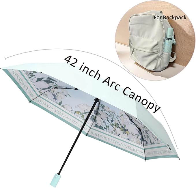 BAODINI Small UV Protection Travel Umbrella Compact - Image 3