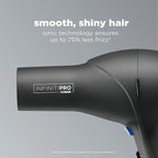Infiniti PRO CONAIR Hair Dryer with Diffuser,Professional AC Motor,Tourmaline Ceramic Technology Blow Dryer,Includes Concentrator and Blowout Brush,Amazon Exclusive,Gray,(Pack of 4)