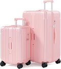 Krute Luggage Sets 2 Piece Suitcase PC+ABS Hardside Double Spinner Wheels TSA by Krute