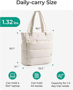 BAGSMART Tote Bag for Women, Lightweight Puffy Tote Bag - Image 2