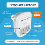 Ceptics Universal Travel Adapter Kit – 2 USA sockets, 1x PD 35W USB-C and USBC - Image 3