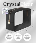 Clear Makeup Bag Zipper Pouch, Transparent Cosmetic Case Organizer, TSA - Image 2