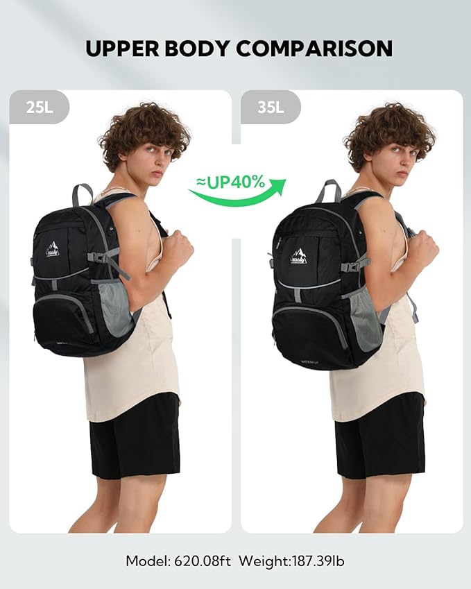 WATERFLY Hiking Foldable Daypack Backpack: 25L Ultra Lightweight Packable - Image 2
