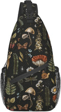 SUPLUCHOM Sling Bag Vintage Mushroom Leaf Forest Hiking Daypack Crossbody by SUPLUCHOM