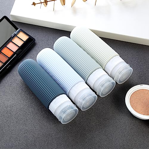 Travel Bottles for Toiletries (3 Ounces / Grey)
