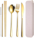 AARAINBOW 6 Pieces 18/8 Stainless Steel Flatware Set Portable Reusable Cutlery by AARAINBOW