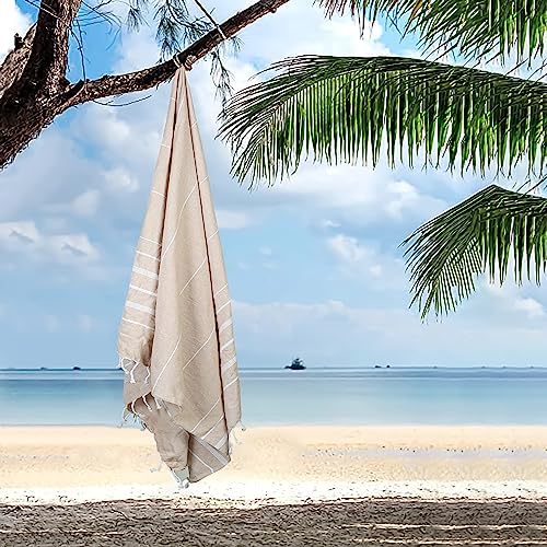 Cotton Turkish Beach Towels (39 x 72 inch ( Beach towel - 4 PACK ) / Beige)