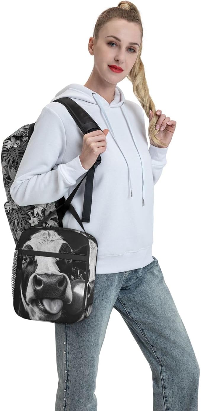 Cow Insulated Lunch Box for Women Men Cow Lunch Bag for Travel, or Fishing - Image 7