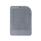 Heat Resistant Mat for Curling Iron, Flat Irons and Hair Straightener Hair Styling Tools 9" x 6.5", Food Grade Silicone, Grey