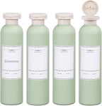 ASEVAT 8.8oz 4Pcs Green Plastic Refillable Travel Shampoo and Conditioner by ASEVAT