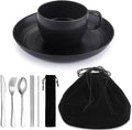 Camping Essentials Set, HOMQUEN Camping Plates and Bowls Set, Coffee Mug by HOMQUEN