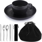 Camping Essentials Set, HOMQUEN Camping Plates and Bowls Set, Coffee Mug by HOMQUEN