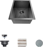 TORVA Bar Sink, TORVA 14 x 18 Inch Undermount Kitchen Sink, Gloss Black PVD - Image 2