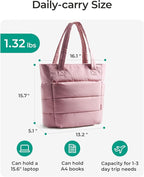 BAGSMART Tote Bag for Women, Lightweight Puffy Tote Bag - Image 2