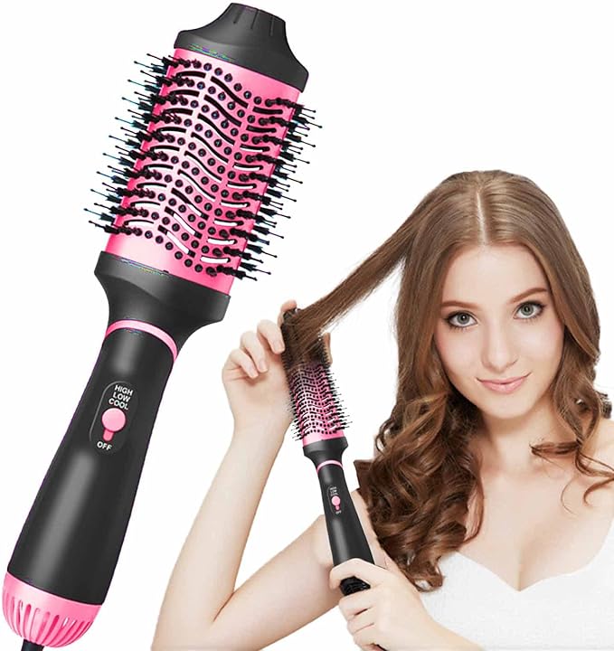 Roewol Nil Hair Dryer Brush, 4-in-1 Styling Tool, Compact, Red, Aluminum