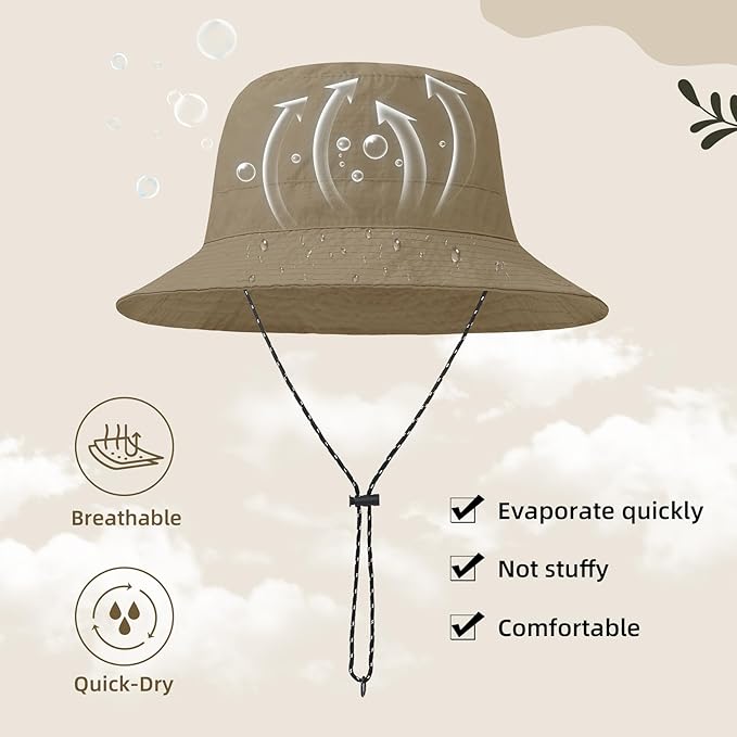 Durio Waterproof Bucket Hats for Woman UPF 50+ Sun Hat UV Protection Packable - Image 5
