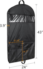 Univivi Garment Bags for Travel and Storage 43" Hanging Suit Bag Clear Suits - Image 3