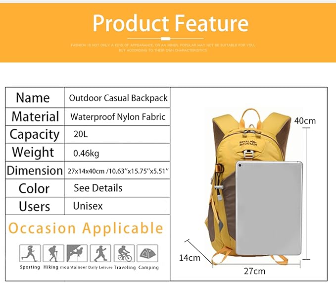 Small Hiking Backpack, 20L Lightweight Travel Backpacks - Image 2