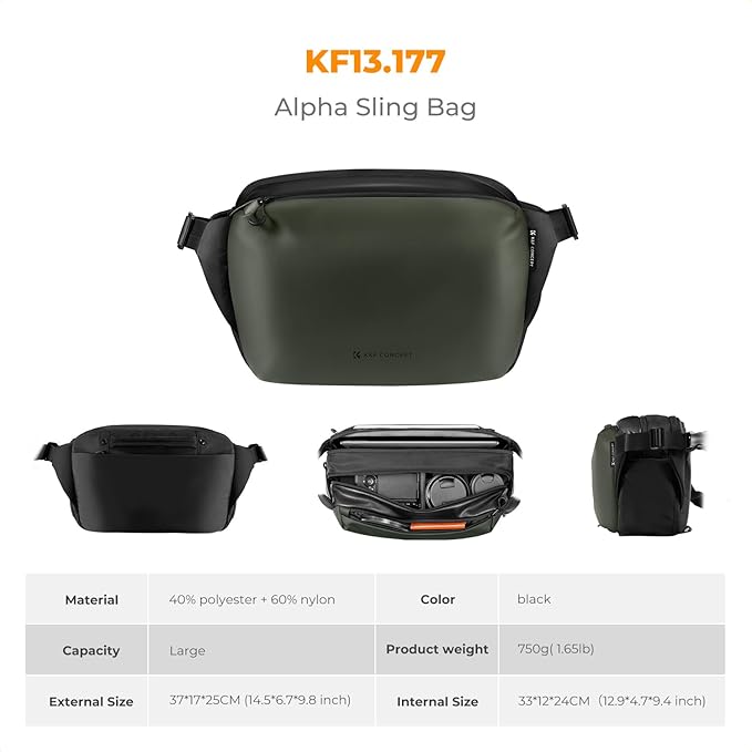 K&F Concept 2 in 1 Sling Bag Everyday Shoulder Bag & Multifunction Photography - Image 8
