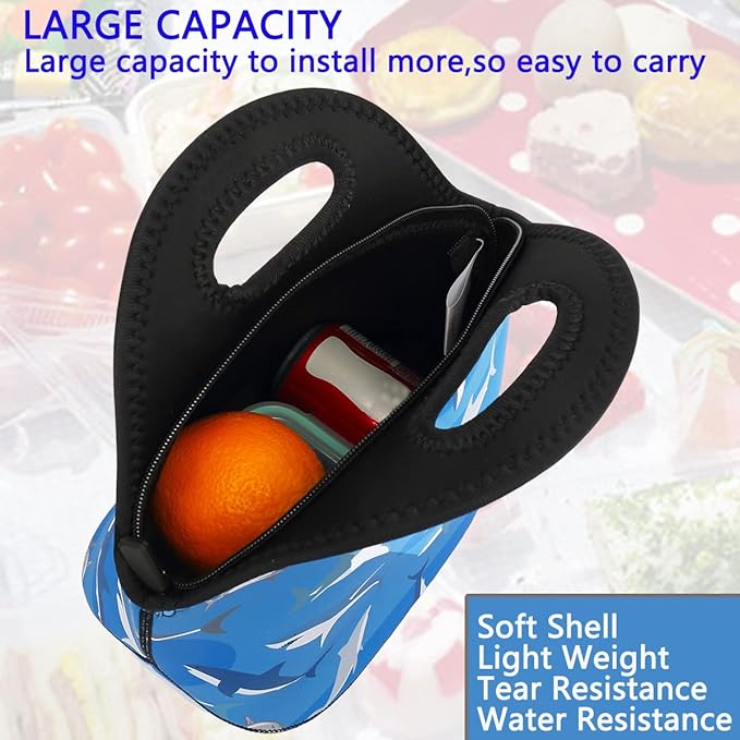 FlowFly Neoprene Kids Lunch box Insulated Soft Bag Mini Cooler Thermal Meal - Image 4