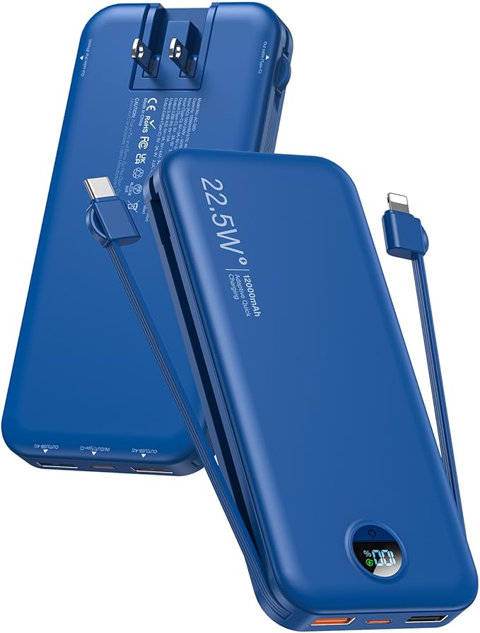 Portable Charger, 12000mAh 22.5W USB C Power Bank Fast Charging by CITICR