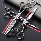 6 Inch Professional Hairdresser Scissors Left Handed Hairdresser Scissors Set (6-inch 3pc-b)
