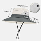 Ponytail Sun Bucket Hats for Women UV Protection Foldable Wide Brim (1-pack-beige)