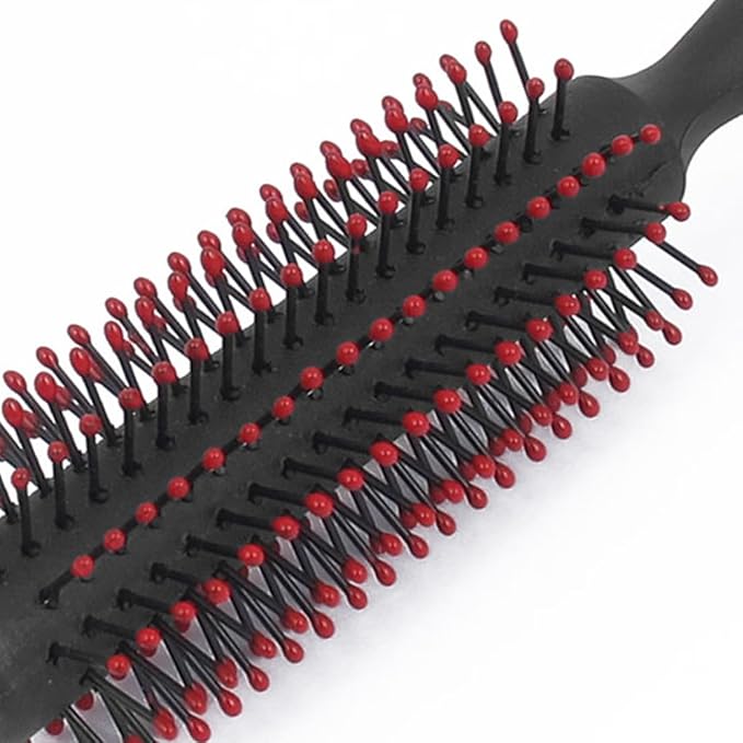 uxcell Curly Hair Hairbrush, Professional Round Tangle Hairbrush for Blow Drying, Curling Hair Comb with Plastic Handle for Detangling, Hair Styling Bristles for Women Men, 1 Pack
