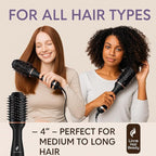 LHB 500 Professional Hot Air Brush, Round Styling Brush Hair Dryer, 2-in-1 Blowout Brush with Rose Gold Accents, Black