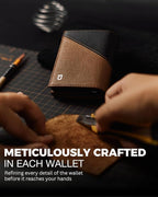 Jenoss Smart Wallet For Men: Full Grain Leather, Handcrafted, Slide Metal Pop - Image 3