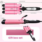 3 Barrel Curling Iron - Crimper Hair Tool 1" Ceramic Hair Crimper & Crimping Iron | Triple Barrel Hair Waver for Women Beach Waves, Dual Voltage, 2 Temp Settings