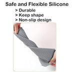 2 Heat Resistant Silicone Mat with Hanging Hole, Straightener Heat Resistant Travel Mat & Pouch for Curling Iron, Flat Iron and Other Hot Hair Styling Tools, 11 x 5 in, Gray