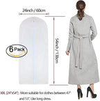 Dress Bags for Hanging Clothes 24'' x 54'' Long Dress Hanging Garment Bag White - Image 2