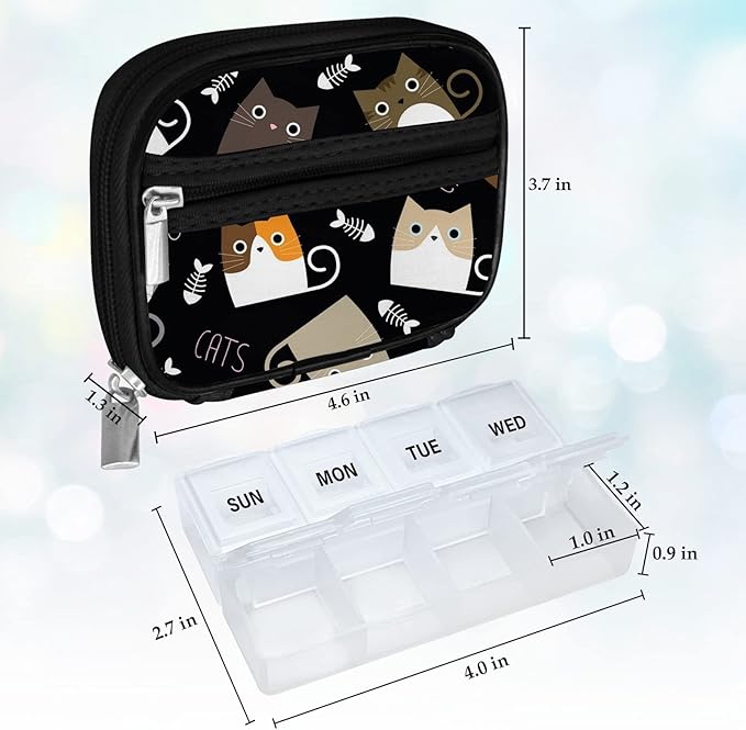 Serfeymi Weekly Travel Pill Organizer Pill Case - Image 2