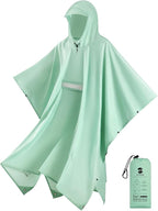 SaphiRose Extra Thick Hooded Rain Poncho Double Layer Waterproof Raincoat Jacket by SaphiRose