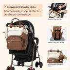 BabbleRoo Leather Diaper Bag Backpack, Unisex Stylish Travel Back Pack Nappy - Image 6